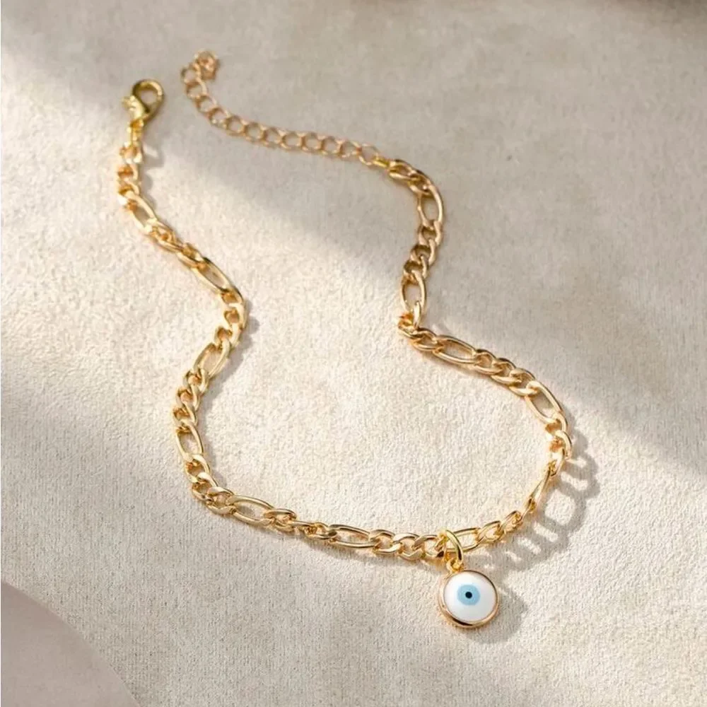 Gold Evil Eye Anklet R201